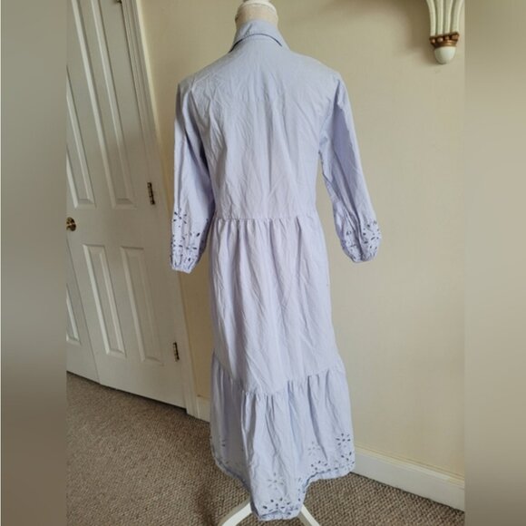 Anthropologie Maeve Bettina Midi Dress In Light Blue size L - Picture 4 of 7